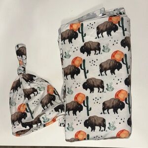 Buffalo and Cactus Print Baby Hat
